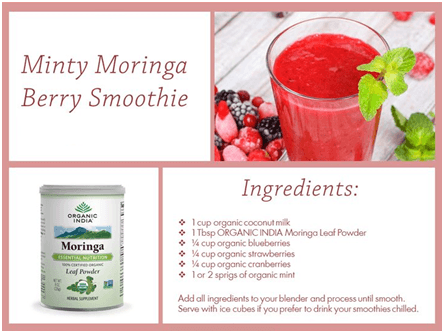 Minty Moringa Berry Smoothie